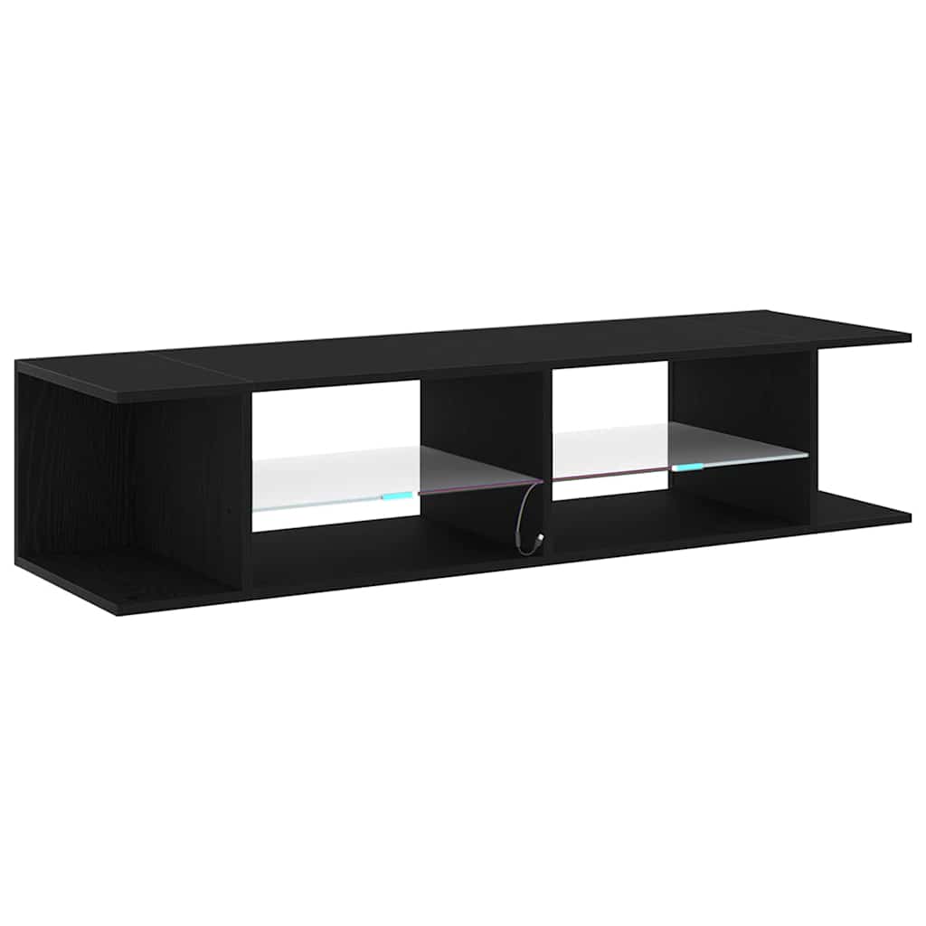 vidaXL TV Cabinet Black Oak 135 x 39 x 30 cm Engineered Wood