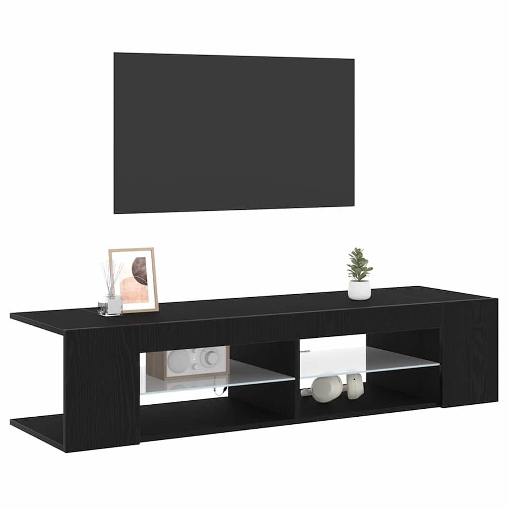 vidaXL TV Cabinet Black Oak 135 x 39 x 30 cm Engineered Wood