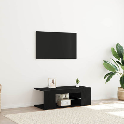 vidaXL TV Cabinet 90 x 39 x 30 cm Black Oak Engineered Wood