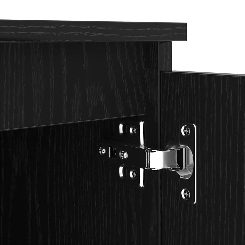 vidaXL TV Cabinet Black Oak 140 x 38.5 x 36 cm Engineered Wood