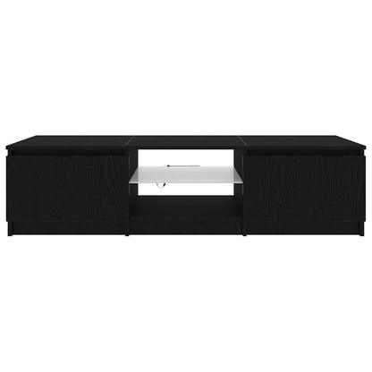 vidaXL TV Cabinet Black Oak 140 x 38.5 x 36 cm Engineered Wood