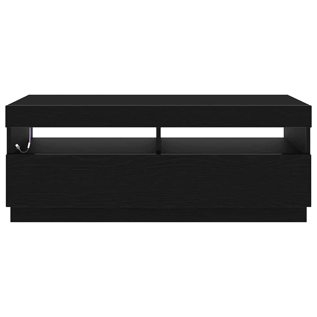 vidaXL TV Cabinet Black Oak 100 x 35 x 40 cm Engineered Wood
