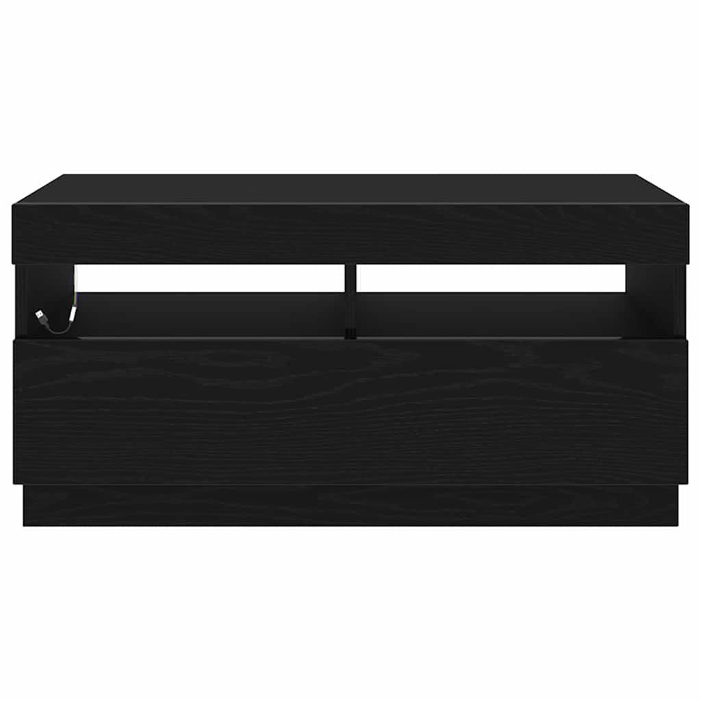 vidaXL TV Cabinet Black Oak 80 x 35 x 40 cm Engineered Wood