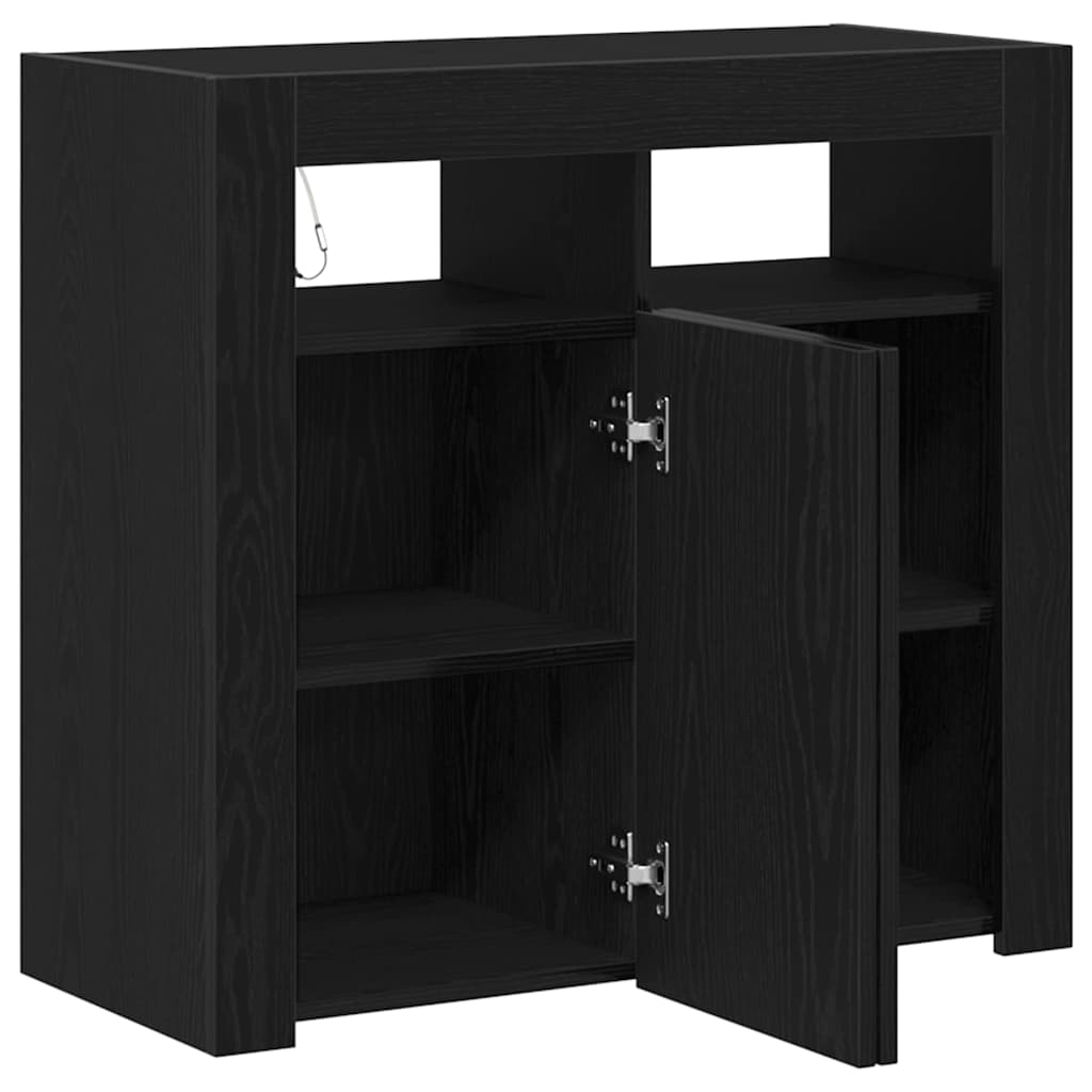 vidaXL Sideboard Black Oak 80 x 35 x 75 cm Engineered Wood