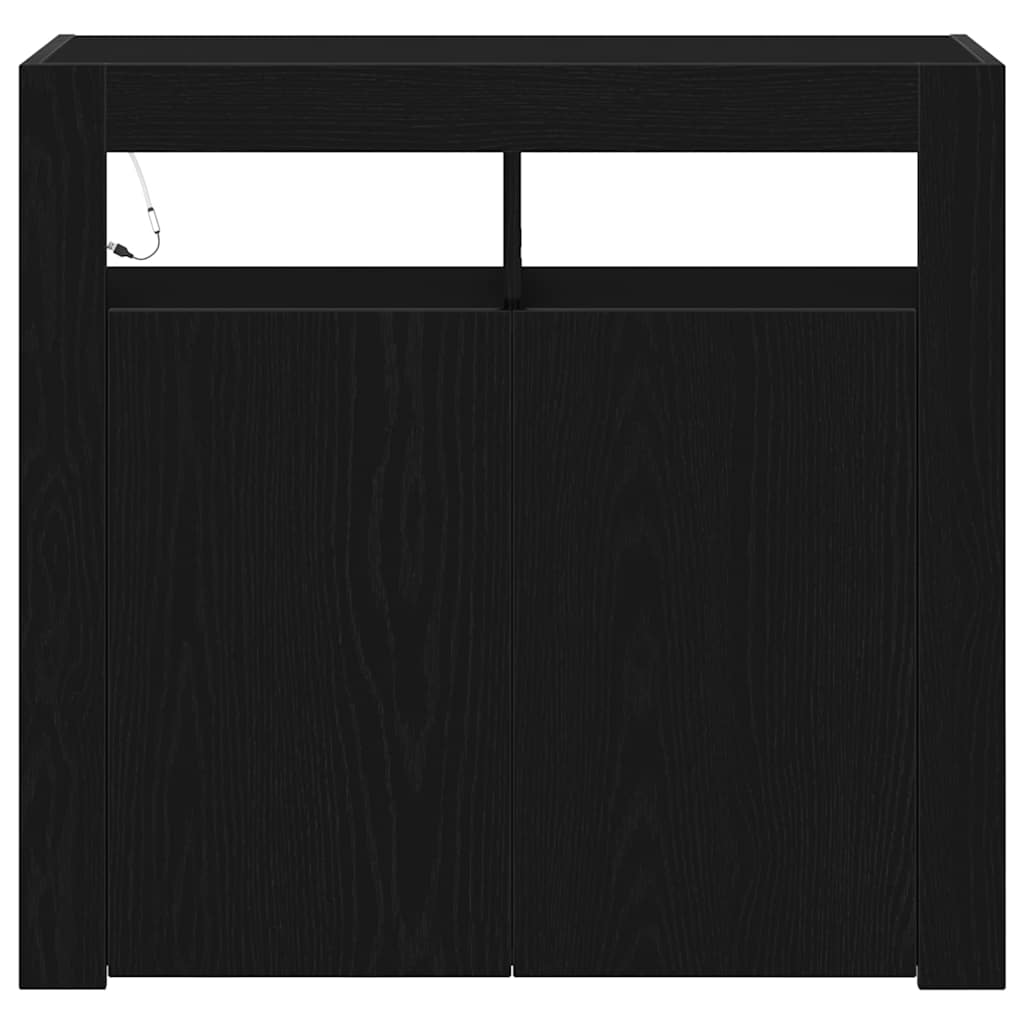 vidaXL Sideboard Black Oak 80 x 35 x 75 cm Engineered Wood