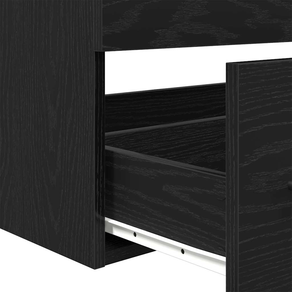 vidaXL Sink Cabinet Black Oak 90 x 45 x 1.5 cm Engineered Wood