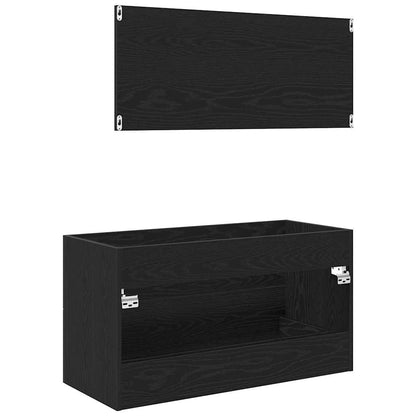vidaXL Sink Cabinet Black Oak 90 x 45 x 1.5 cm Engineered Wood