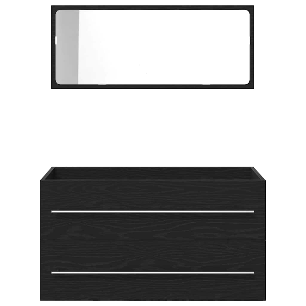 vidaXL Sink Cabinet Black Oak 90 x 45 x 1.5 cm Engineered Wood
