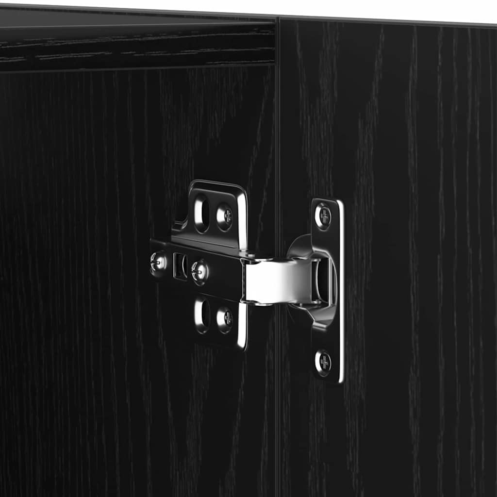 vidaXL Wall TV Cabinet Black Oak 30.5 x 30 x 90 cm Engineered Wood