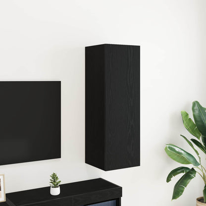 vidaXL Wall TV Cabinet Black Oak 30.5 x 30 x 90 cm Engineered Wood