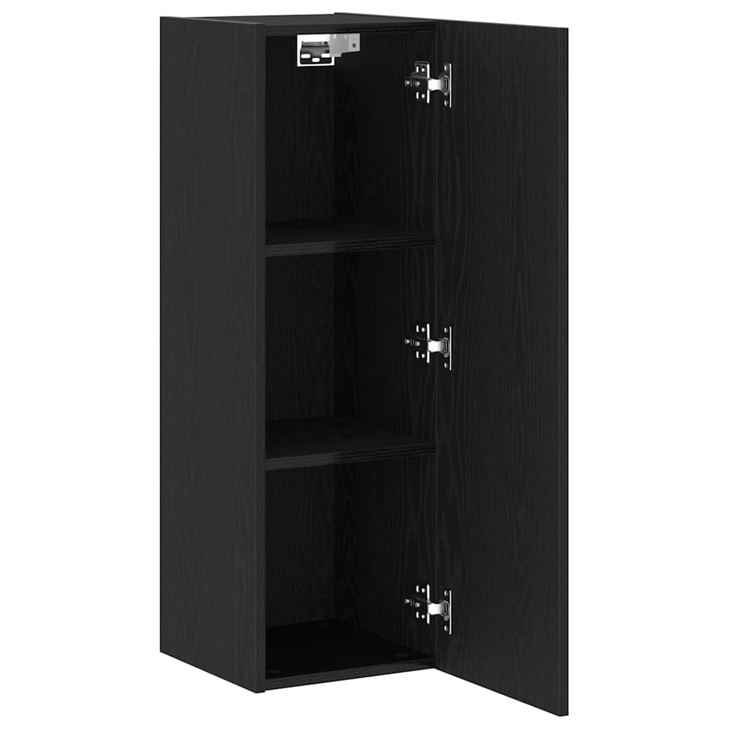 vidaXL Wall TV Cabinet Black Oak 30.5 x 30 x 90 cm Engineered Wood