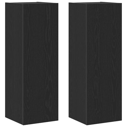 vidaXL Wall TV Cabinet 2 pcs Black Oak 30.5 x 28.5 x 90 cm