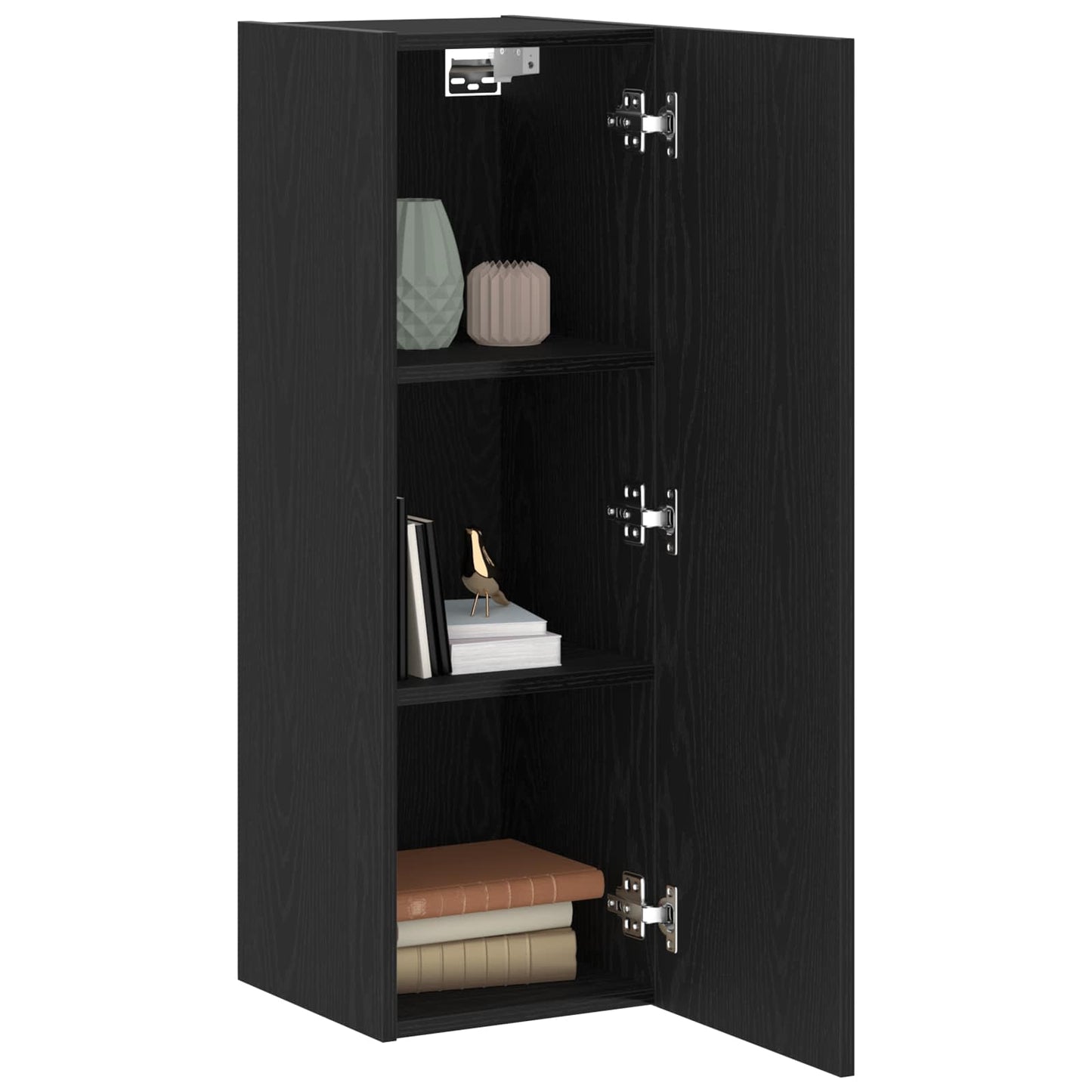 vidaXL Wall TV Cabinet 2 pcs Black Oak 30.5 x 28.5 x 90 cm