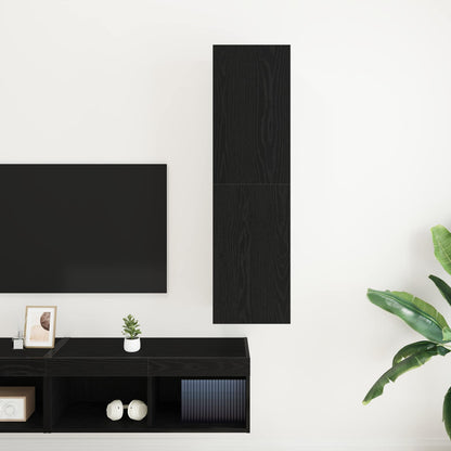 vidaXL Wall TV Cabinet Black Oak 30.5 x 30 x 110 cm Engineered Wood