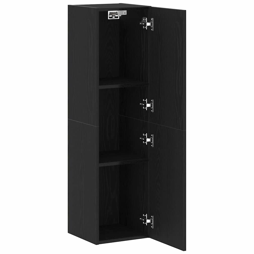 vidaXL Wall TV Cabinet Black Oak 30.5 x 30 x 110 cm Engineered Wood