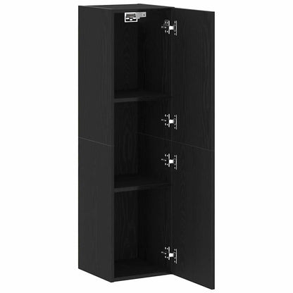 vidaXL Wall TV Cabinet Black Oak 30.5 x 30 x 110 cm Engineered Wood