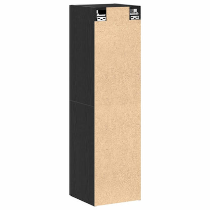 vidaXL Wall TV Cabinet Black Oak 30.5 x 30 x 110 cm Engineered Wood