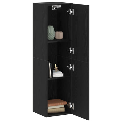vidaXL Wall TV Cabinet Black Oak 30.5 x 30 x 110 cm Engineered Wood
