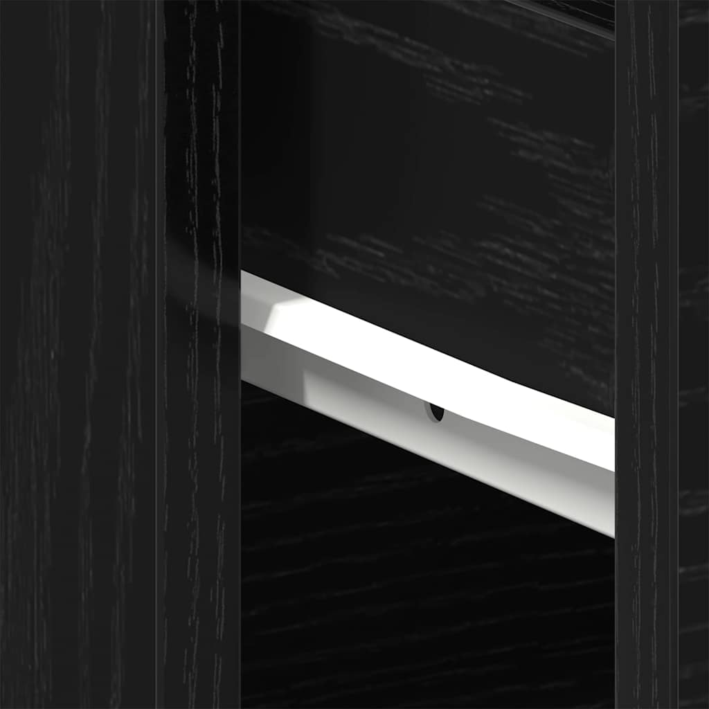 vidaXL Bedside Cabinet Black Oak 40 x 30 x 39 cm Engineered Wood