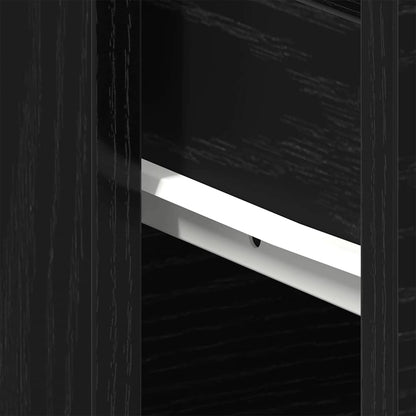 vidaXL Bedside Cabinet Black Oak 40 x 30 x 39 cm Engineered Wood