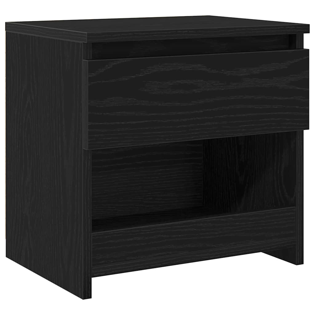 vidaXL Bedside Cabinet Black Oak 40 x 30 x 39 cm Engineered Wood