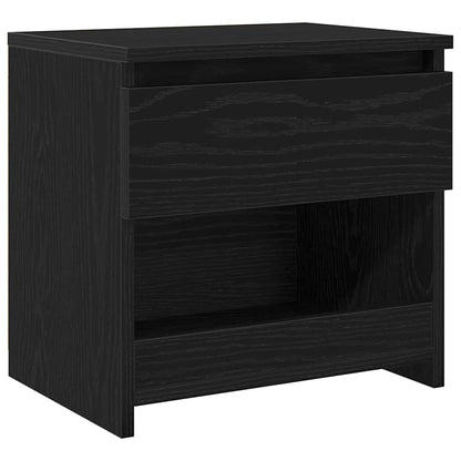 vidaXL Bedside Cabinet Black Oak 40 x 30 x 39 cm Engineered Wood