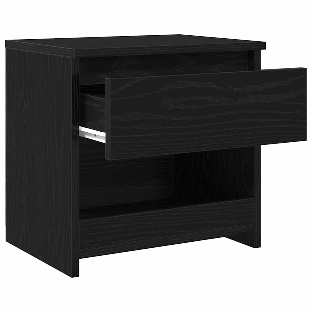 vidaXL Bedside Cabinet Black Oak 40 x 30 x 39 cm Engineered Wood