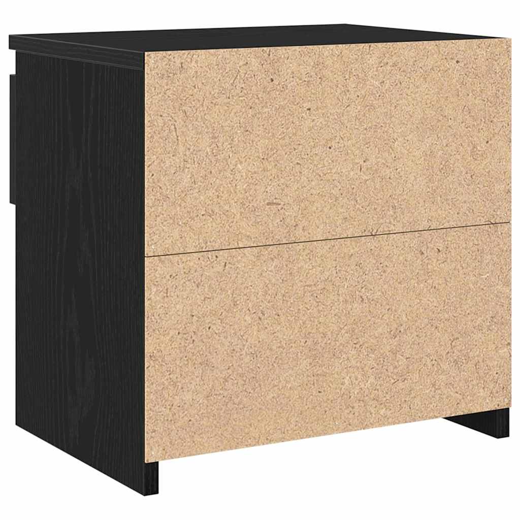vidaXL Bedside Cabinet Black Oak 40 x 30 x 39 cm Engineered Wood
