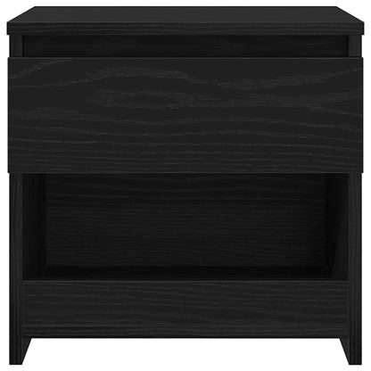 vidaXL Bedside Cabinet Black Oak 40 x 30 x 39 cm Engineered Wood