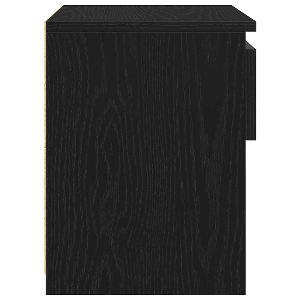 vidaXL Bedside Cabinet Black Oak 40 x 30 x 39 cm Engineered Wood