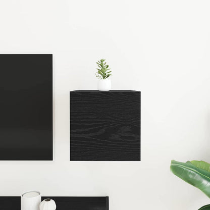vidaXL Wall Mounted TV Cabinet Black Oak 30.5 x 30 x 30 cm
