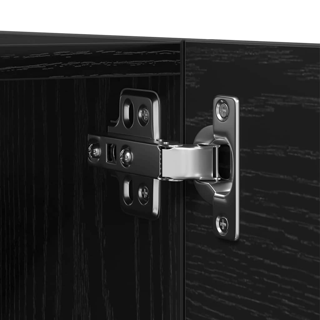 vidaXL Wall Mounted TV Cabinet 2 pcs Black Oak 30.5 x 30 x 30 cm