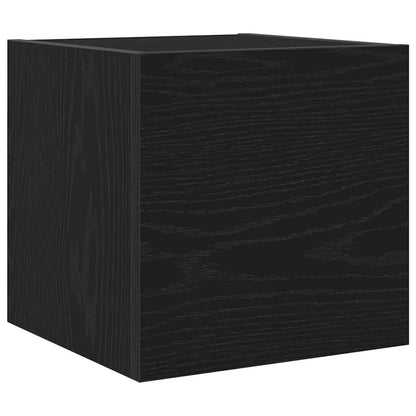 vidaXL Wall Mounted TV Cabinet 2 pcs Black Oak 30.5 x 30 x 30 cm