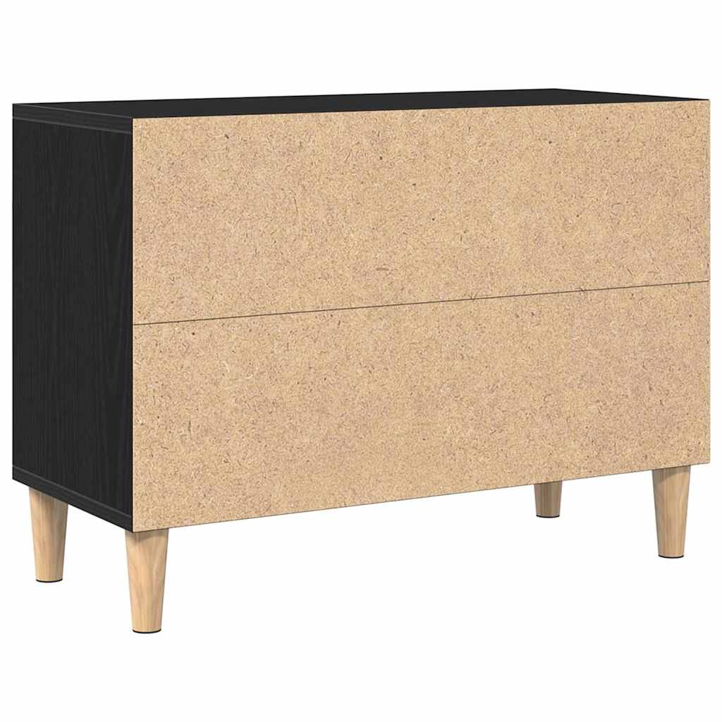 vidaXL TV Cabinet 69.5 x 30 x 50 cm Black Oak Engineered Wood