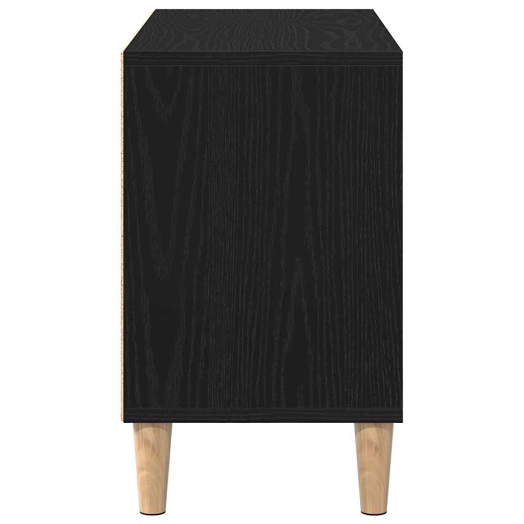 vidaXL TV Cabinet Black Oak 69.5 x 30 x 50 cm Engineered Wood