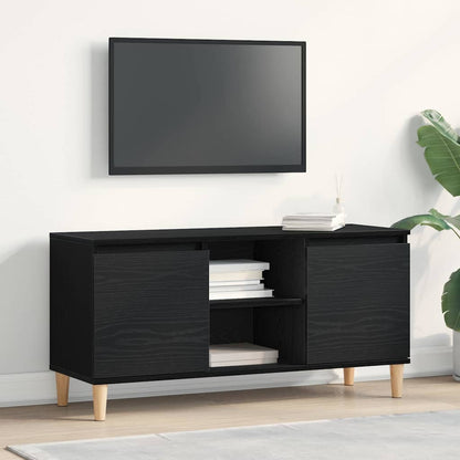 vidaXL TV Cabinet 102 x 35 x 50 cm Black Oak Engineered Wood