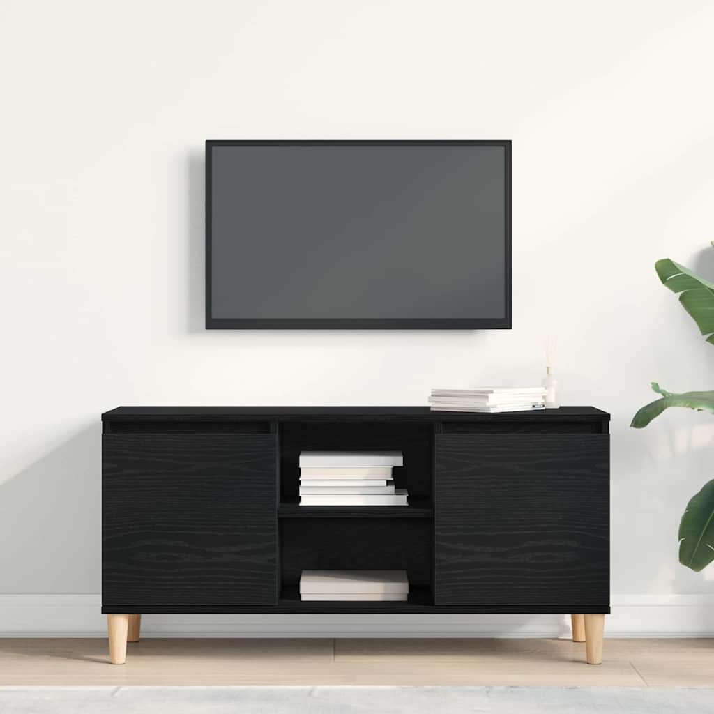 vidaXL TV Cabinet 102 x 35 x 50 cm Black Oak Engineered Wood