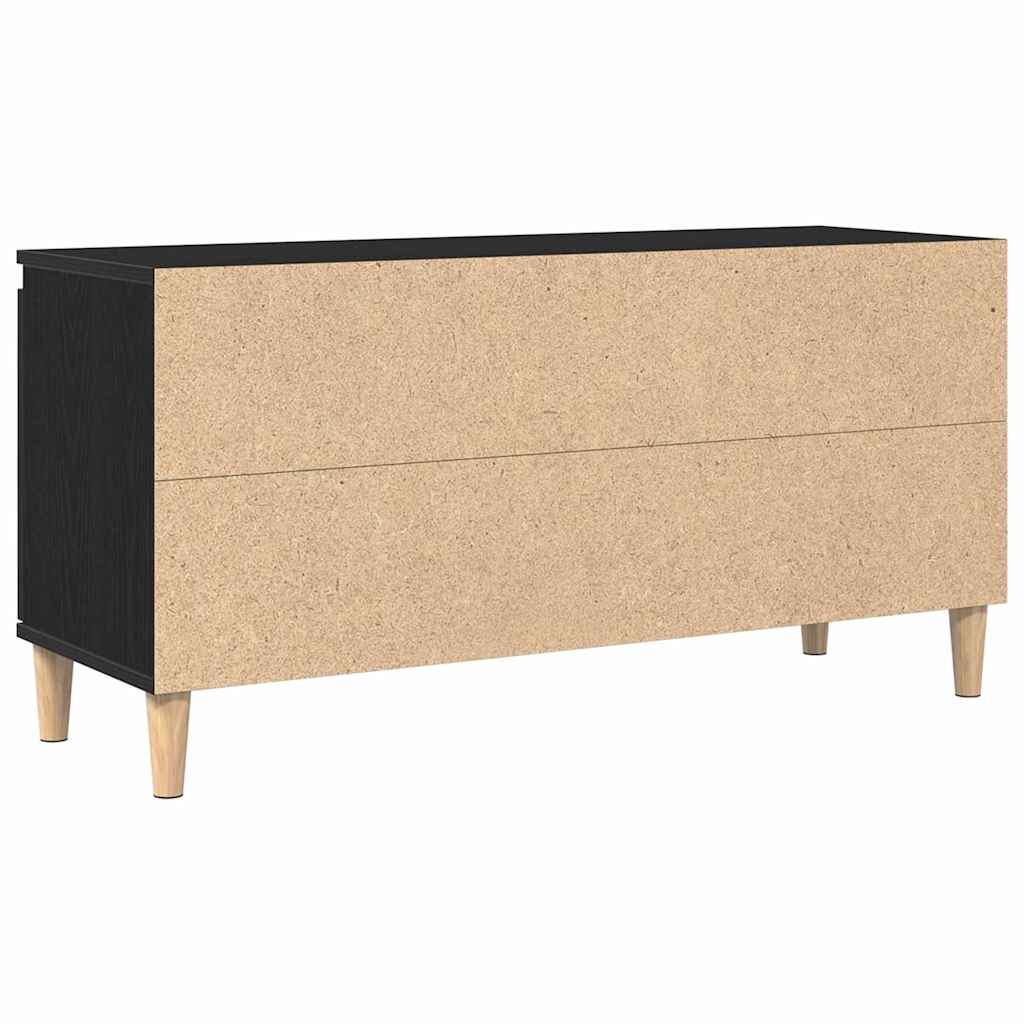vidaXL TV Cabinet 102 x 35 x 50 cm Black Oak Engineered Wood