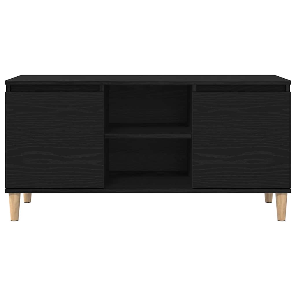 vidaXL TV Cabinet Black Oak 102 x 35 x 50 cm Engineered Wood