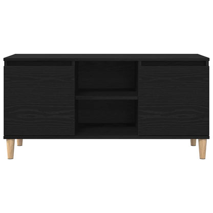 vidaXL TV Cabinet Black Oak 102 x 35 x 50 cm Engineered Wood