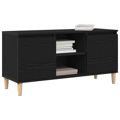 vidaXL TV Cabinet 102 x 35 x 50 cm Black Oak Engineered Wood