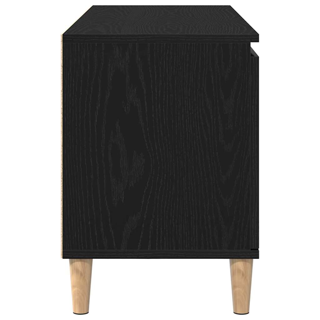 vidaXL TV Cabinet Black Oak 102 x 35 x 50 cm Engineered Wood