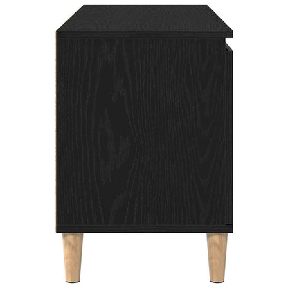 vidaXL TV Cabinet 102 x 35 x 50 cm Black Oak Engineered Wood
