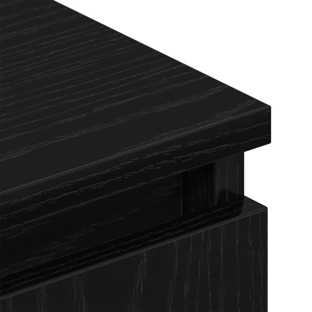 vidaXL TV Cabinet Black Oak 102 x 35 x 50 cm Engineered Wood
