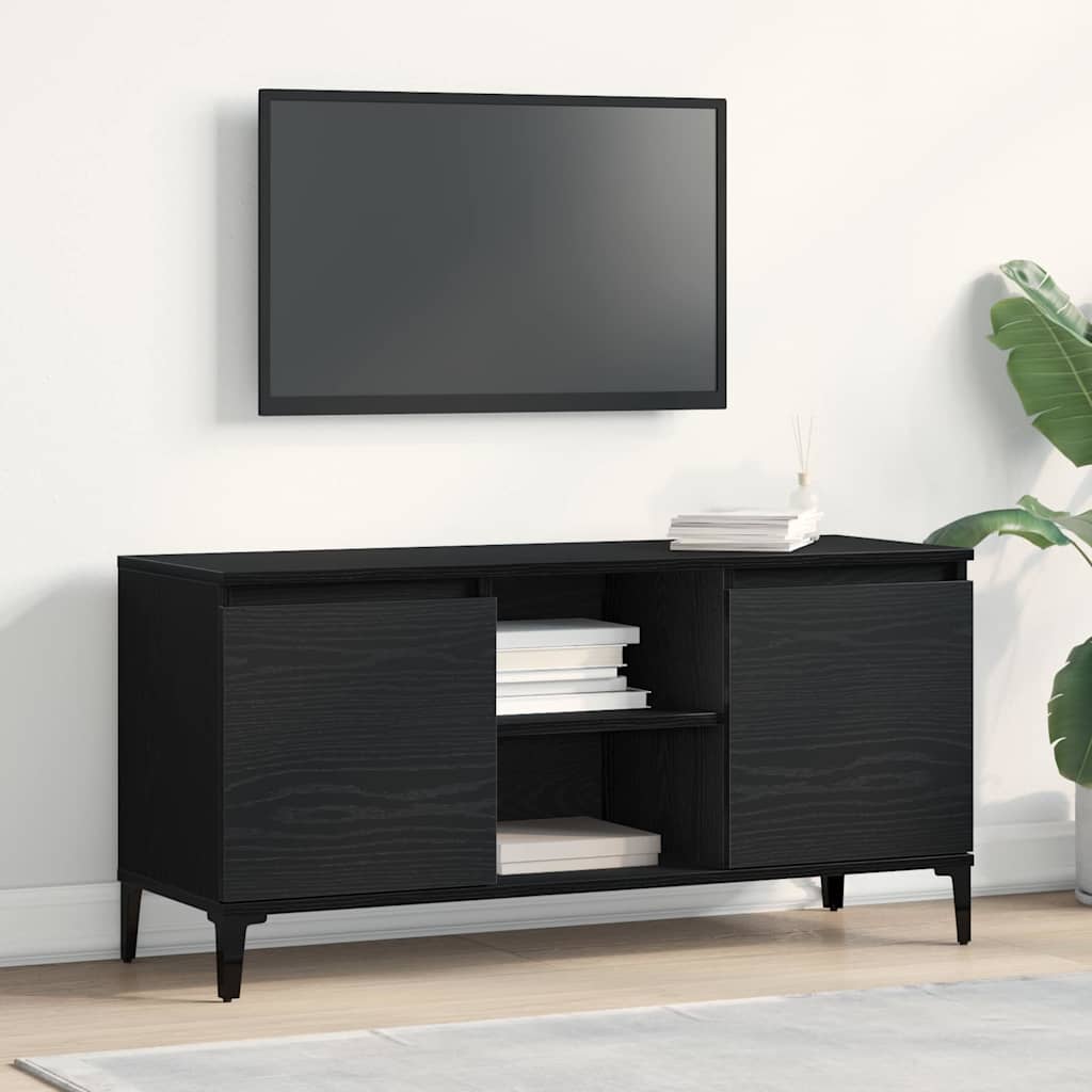 vidaXL TV Cabinet 102 x 35 x 50 cm Black Oak Engineered Wood