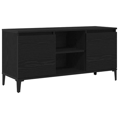 vidaXL TV Cabinet 102 x 35 x 50 cm Black Oak Engineered Wood