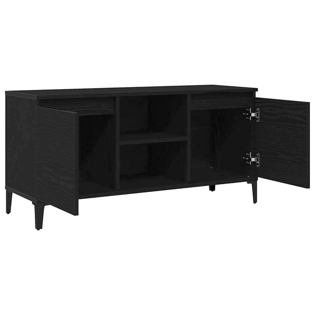 vidaXL TV Cabinet Black Oak 102 x 35 x 50 cm Engineered Wood