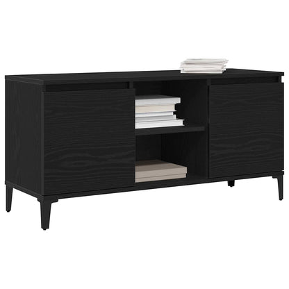 vidaXL TV Cabinet 102 x 35 x 50 cm Black Oak Engineered Wood
