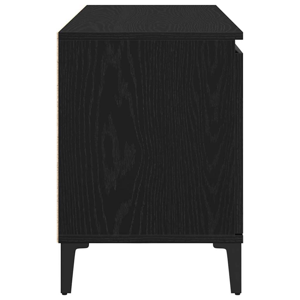 vidaXL TV Cabinet 102 x 35 x 50 cm Black Oak Engineered Wood