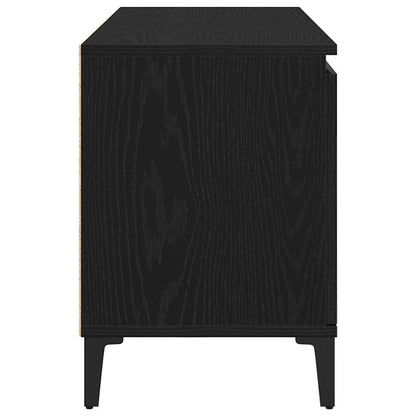 vidaXL TV Cabinet 102 x 35 x 50 cm Black Oak Engineered Wood